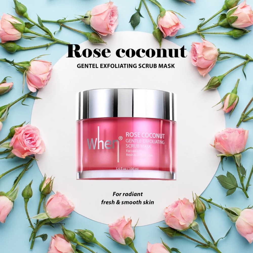 When® Rose Coconut Gentle Exfoliating Scrub Mask. 3.4 fl oz / 100 ml. New.